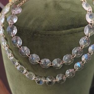 Elegant Clear Crystal Necklace and Earring Set